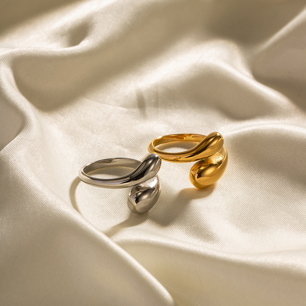 Aqua Drop Ring - Minimalist Wrap Ring