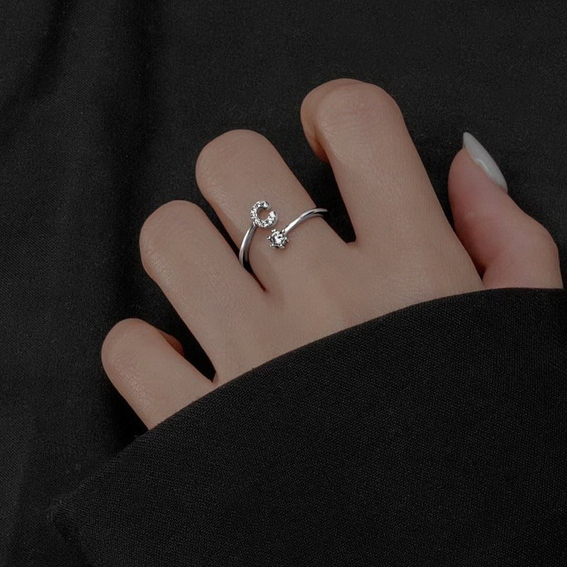 Personalized Initial Sterling Silver Ring