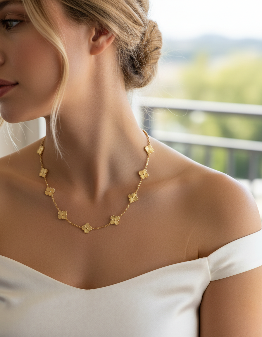 Cathy - Clover Necklace Gold