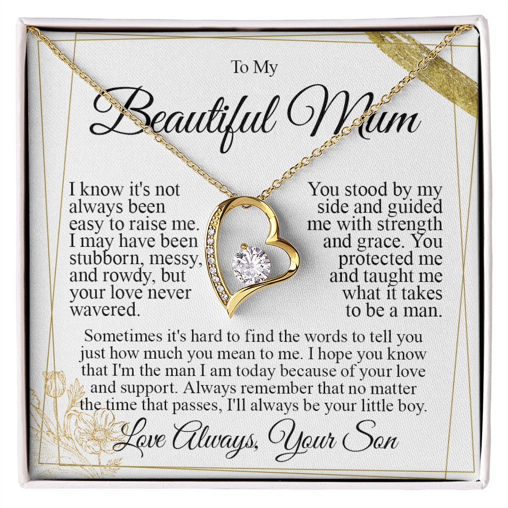 To My Mum - I Love You Heart Necklace