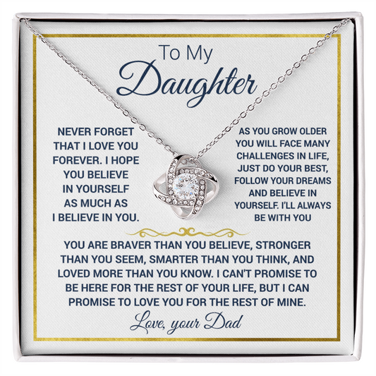 To my Daughter - Love Knot Necklace, from Dad