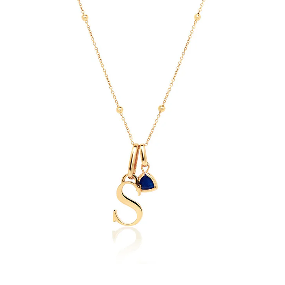 Remi - Personalised Initial & Droplet Birthstone Necklace