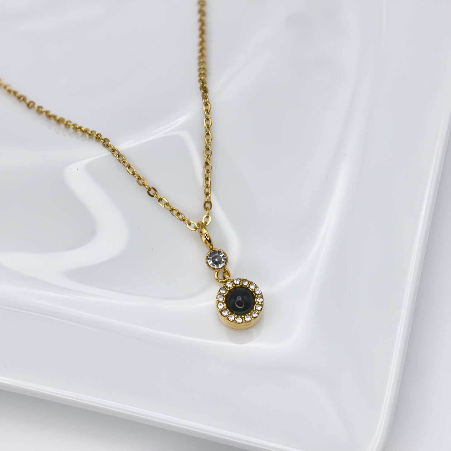 Globe Projection Charm Necklace