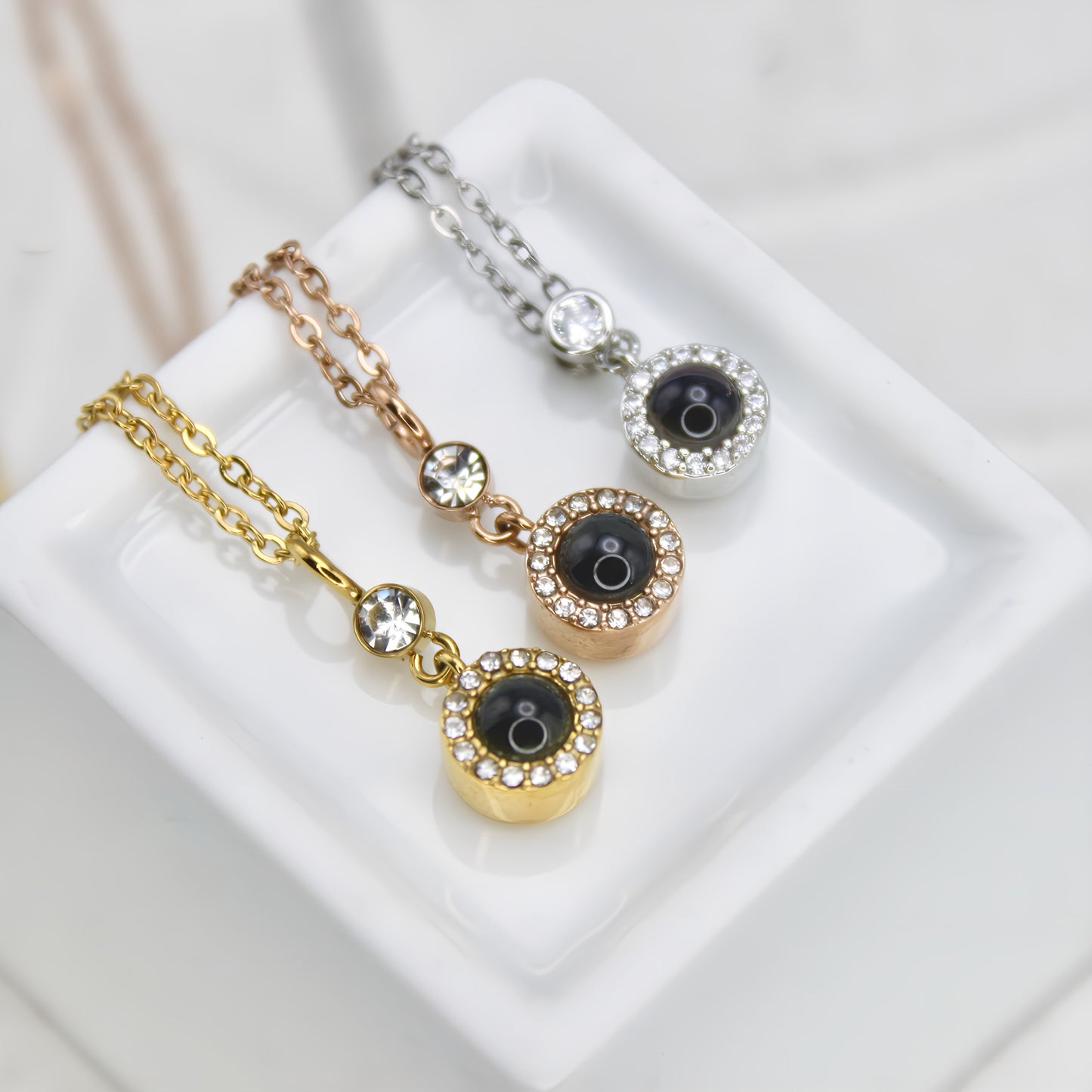 Globe Projection Charm Necklace