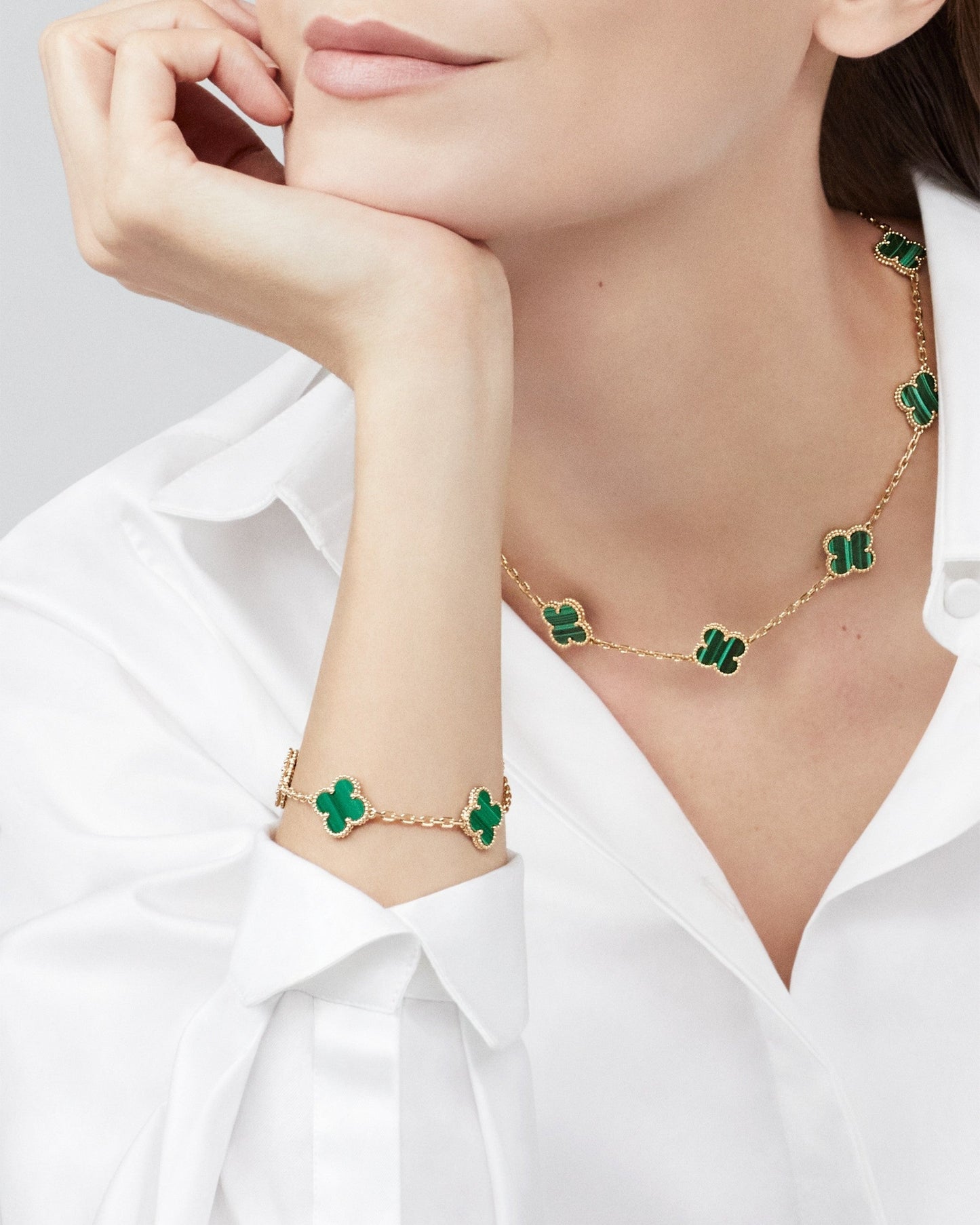 Cathy - Clover Necklace Green