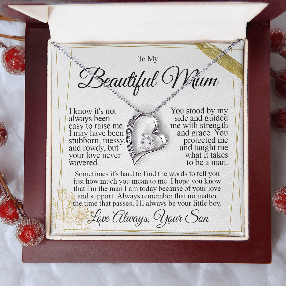 To My Mum - I Love You Heart Necklace