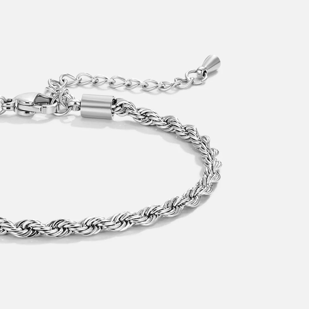 Anna - Twisted Silver Chain Bracelet