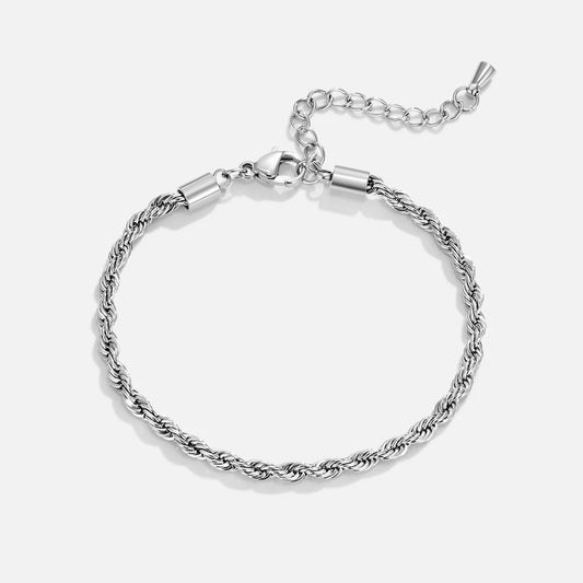 Anna - Twisted Silver Chain Bracelet