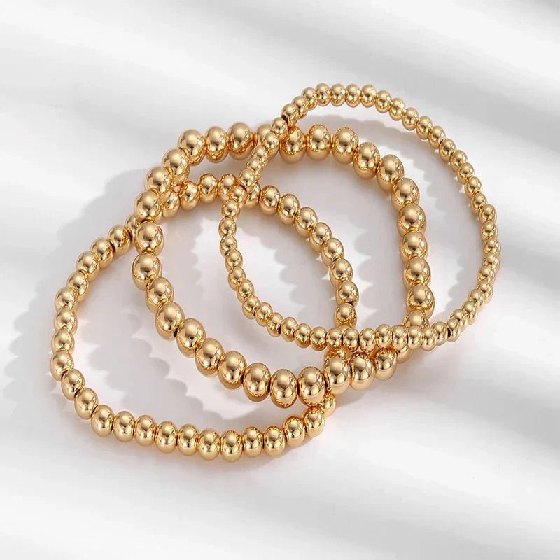 Ceya - Gold Beaded 7pcs Bracelet Stack