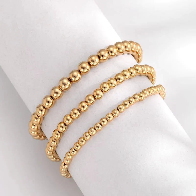 Ceya - Gold Beaded 7pcs Bracelet Stack