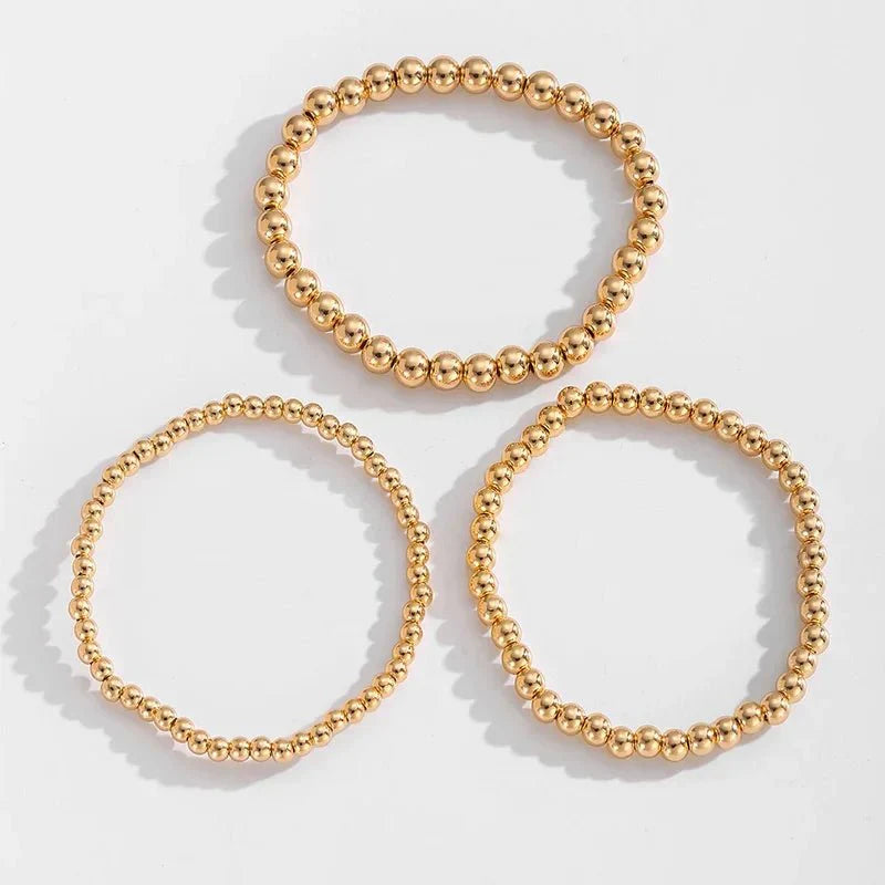 Ceya - Gold Beaded 7pcs Bracelet Stack