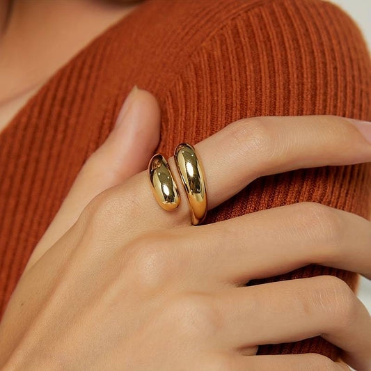 Aqua Drop Ring - Minimalist Wrap Ring