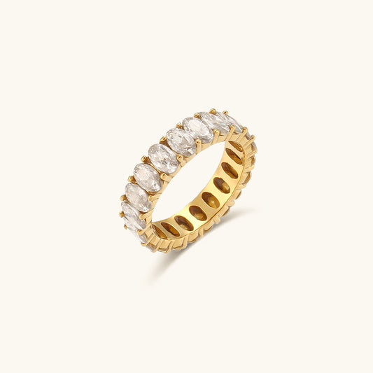 Eliza - Diamond Simulant Gold Ring