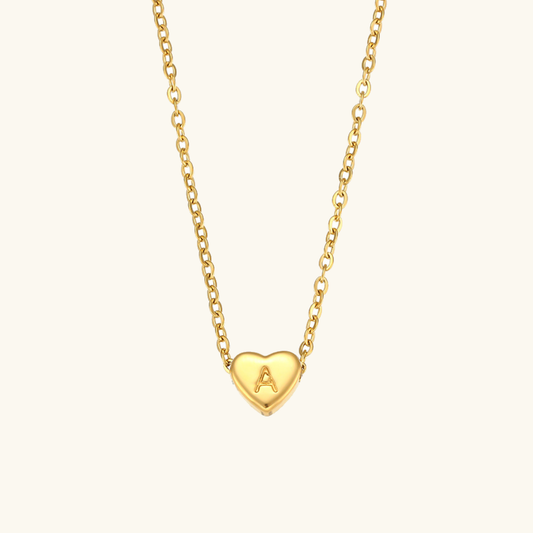 Juliette - Heart Initial Gold Necklace