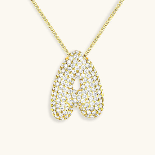 Esme - Bubble Initial Diamond Necklace