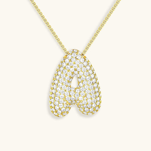 Esme - Bubble Initial Diamond Necklace