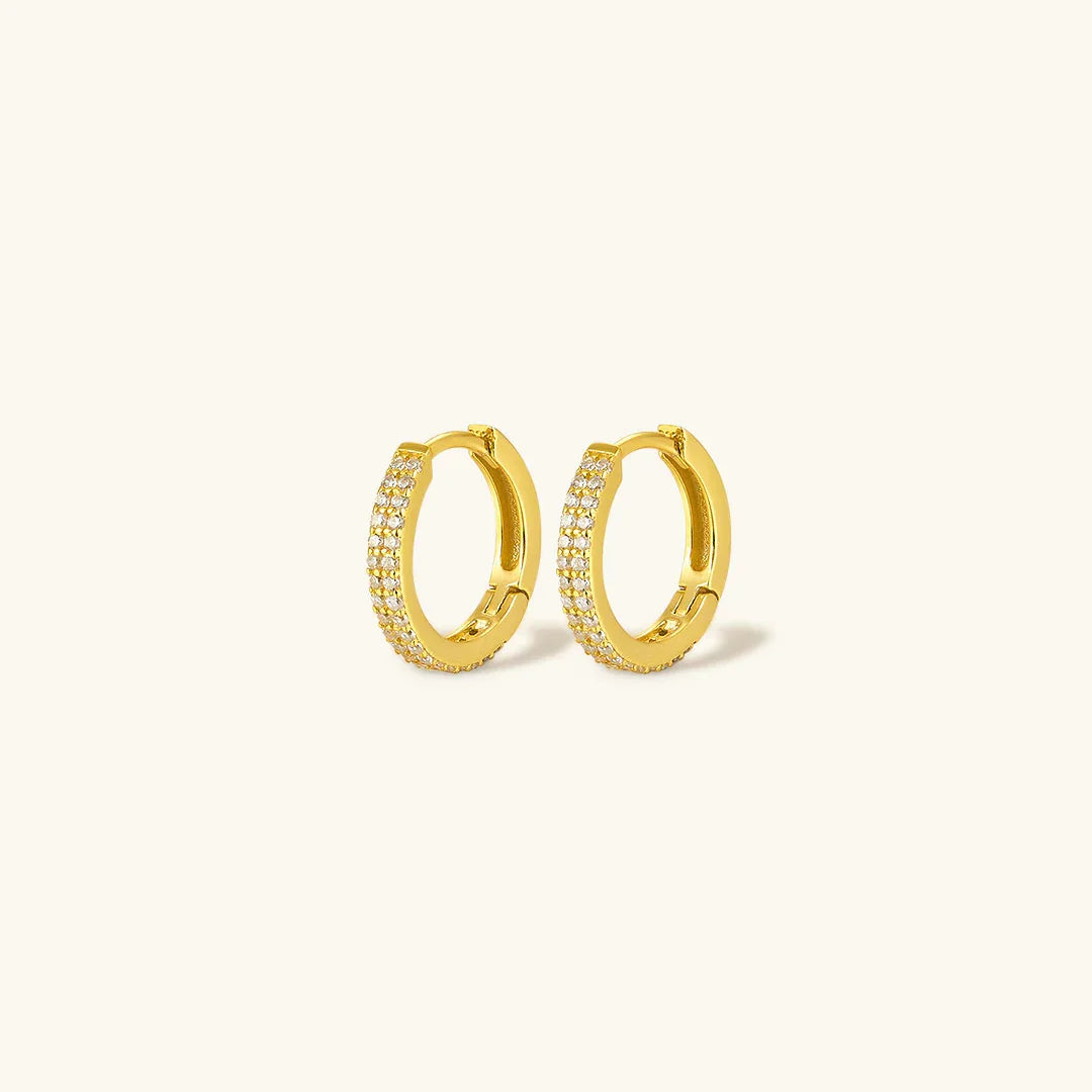 Gloria - Paved Hoop Earrings