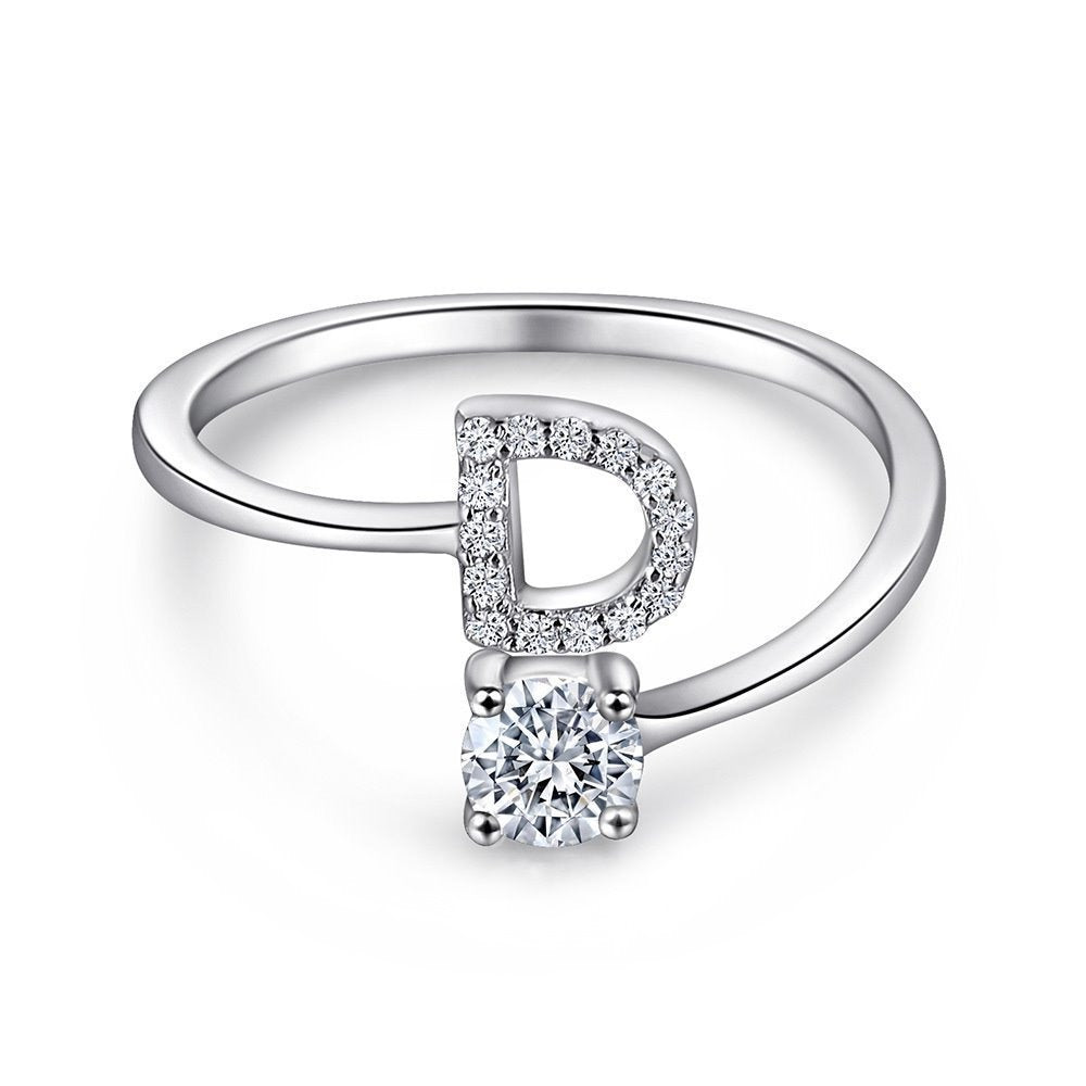 Personalized Initial Sterling Silver Ring