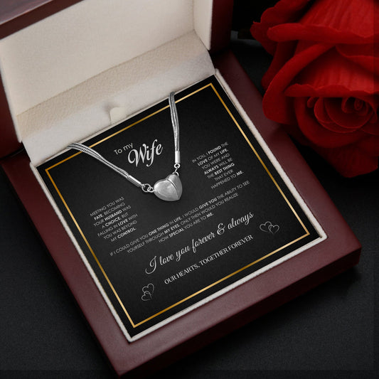 To My Wife - Magnetic Bond Heart Necklace