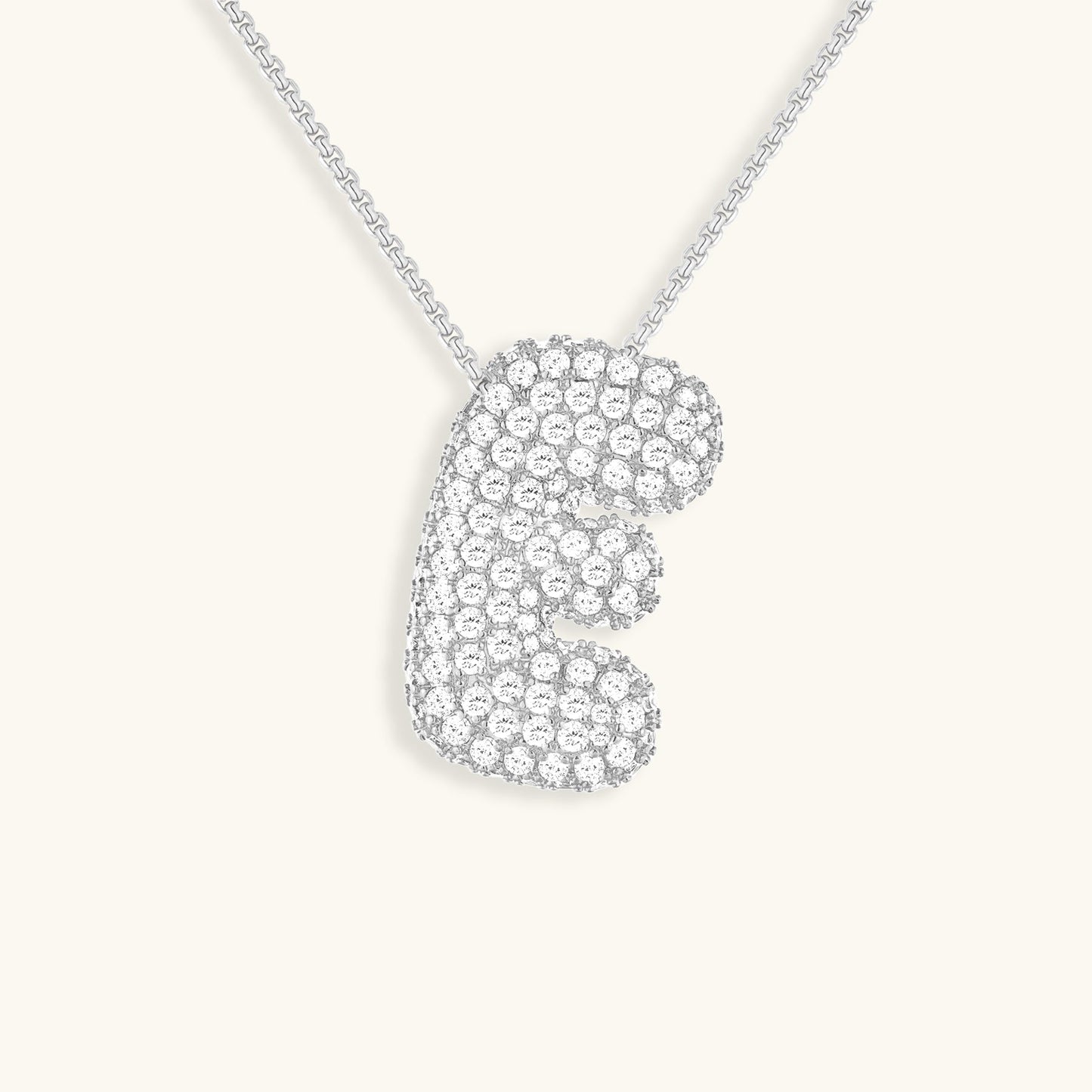 Esme - Bubble Initial Diamond Necklace