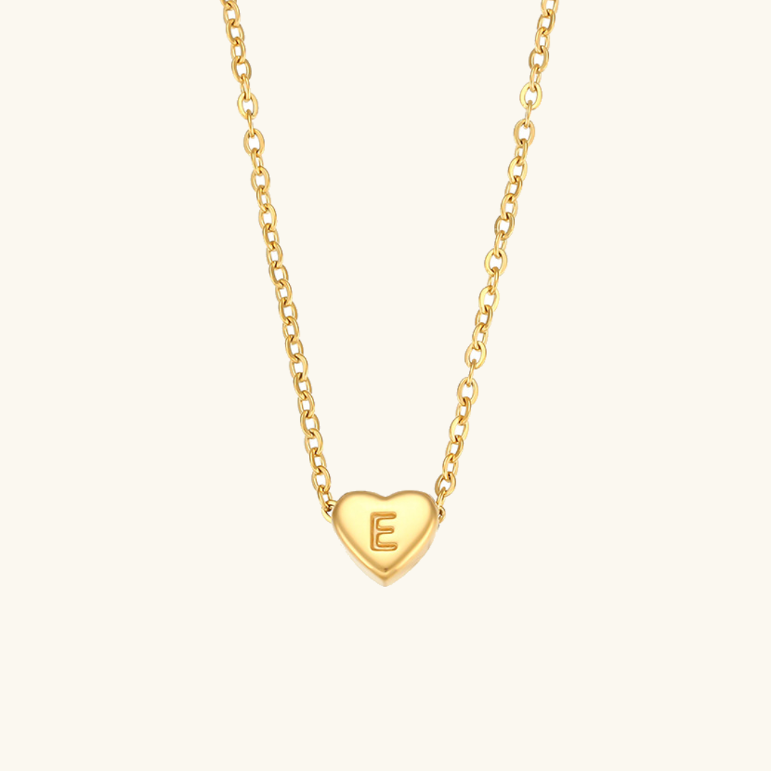Juliette - Heart Initial Gold Necklace