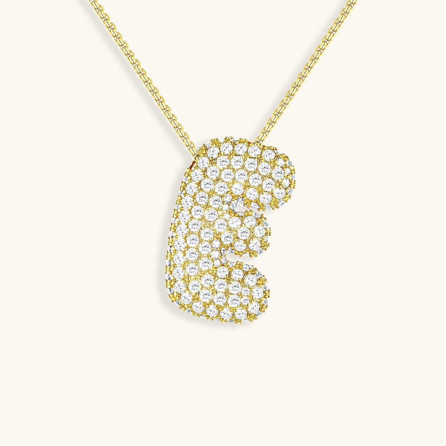 Esme - Bubble Initial Diamond Necklace