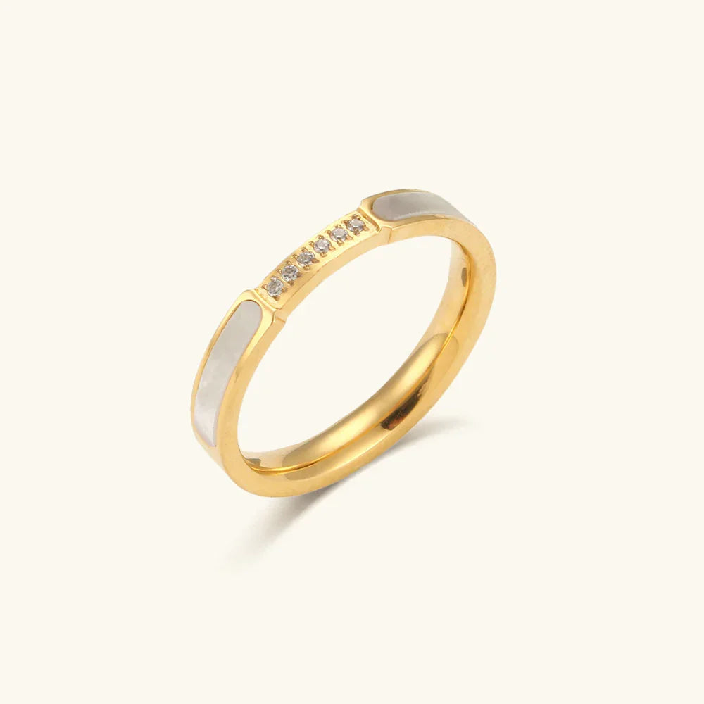 Eden - Diamond Simulant Gold Ring
