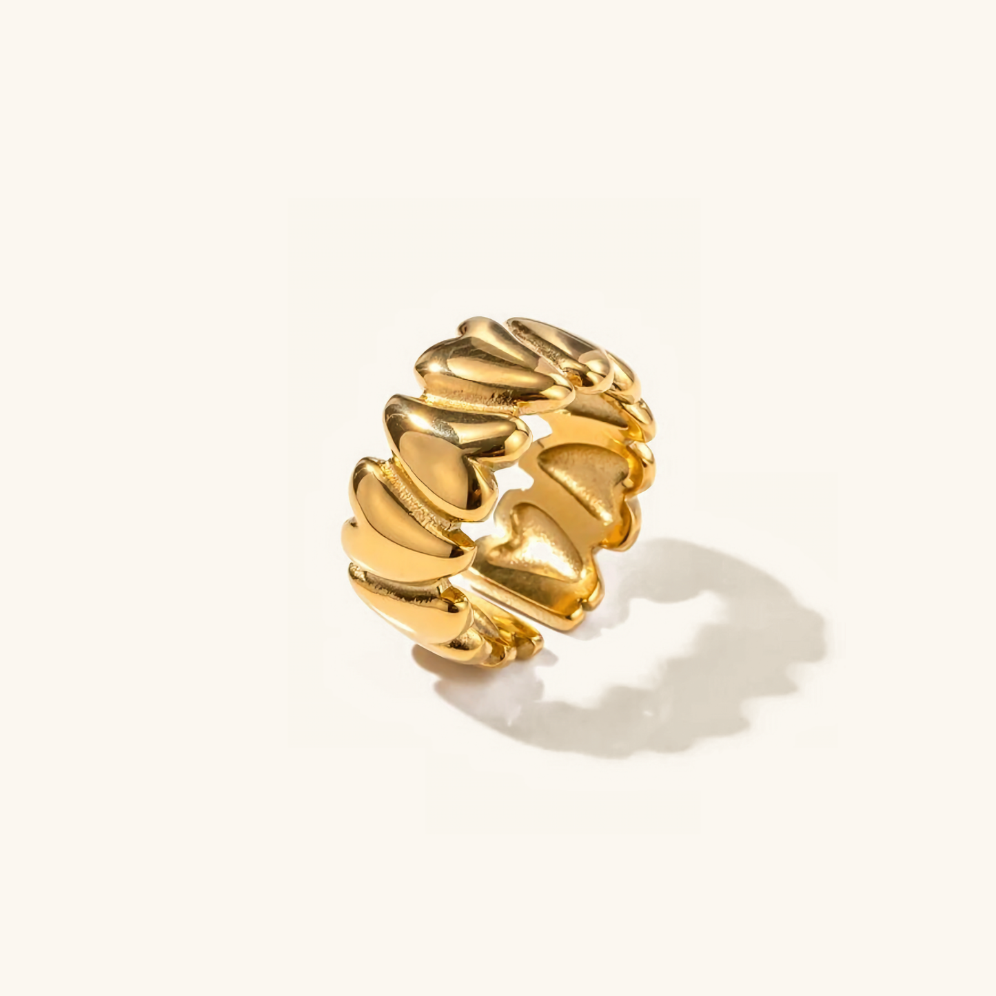 Ella - Wobbly Heart Gold Ring