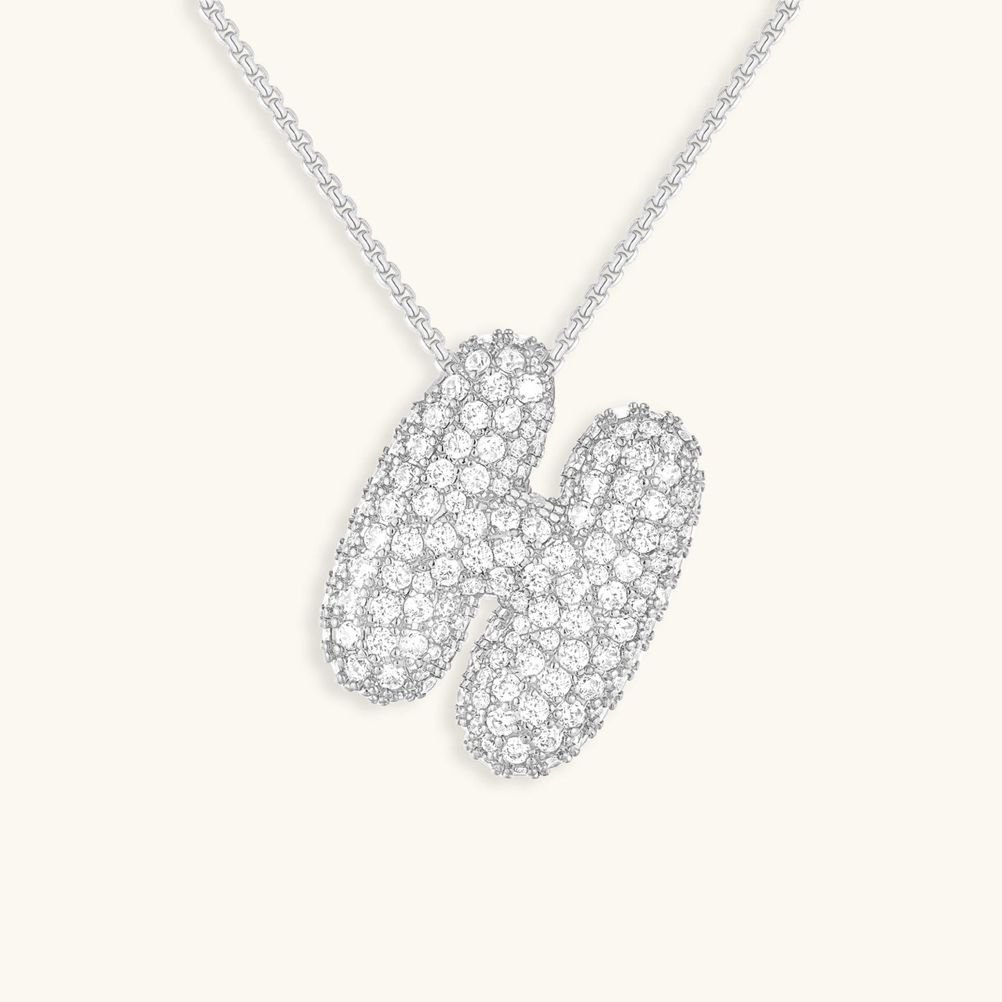 Esme - Bubble Initial Diamond Necklace