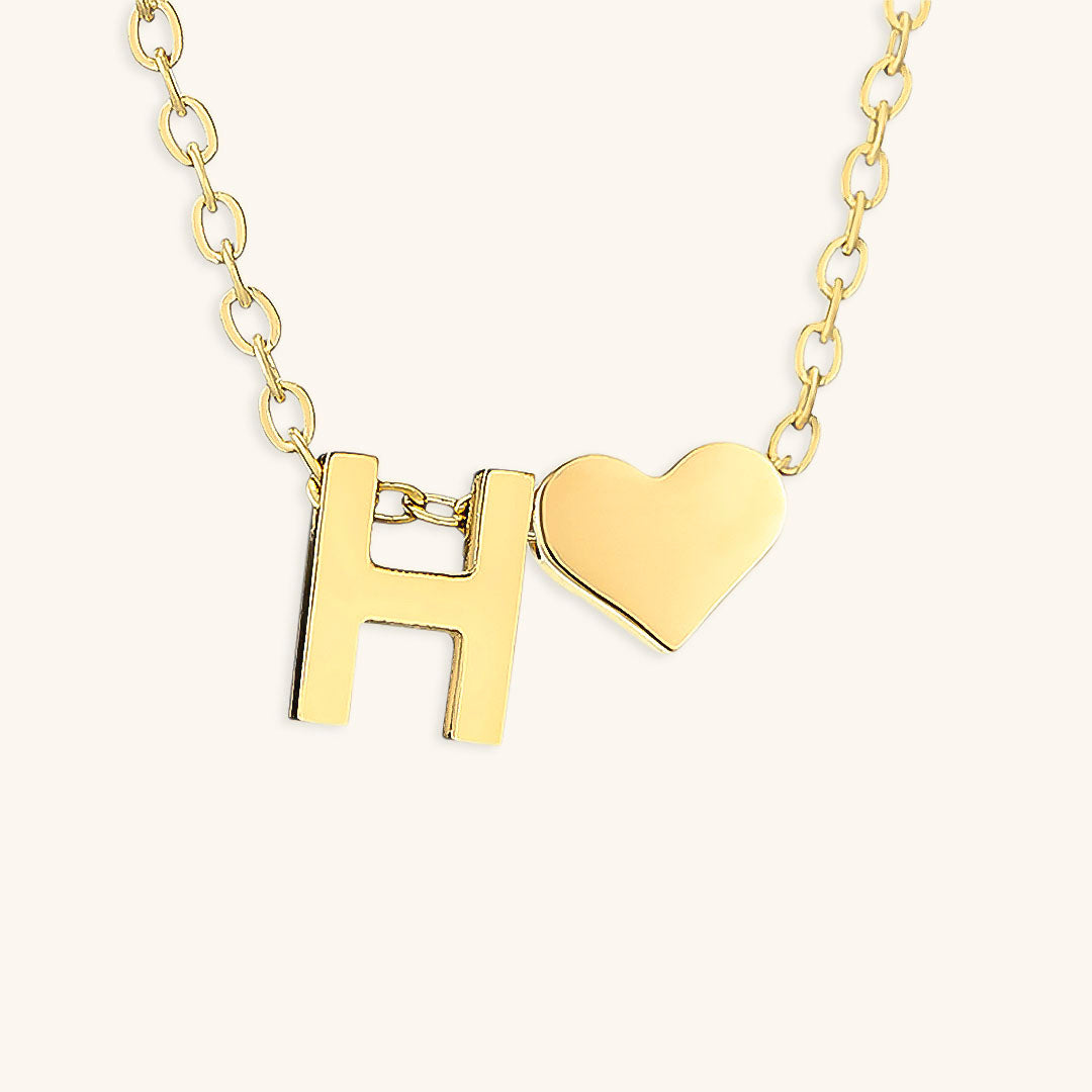 Mallory - Love Initial Letter Necklace