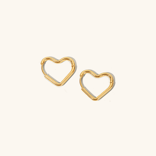 Clarissa - Heart Hoop Earrings