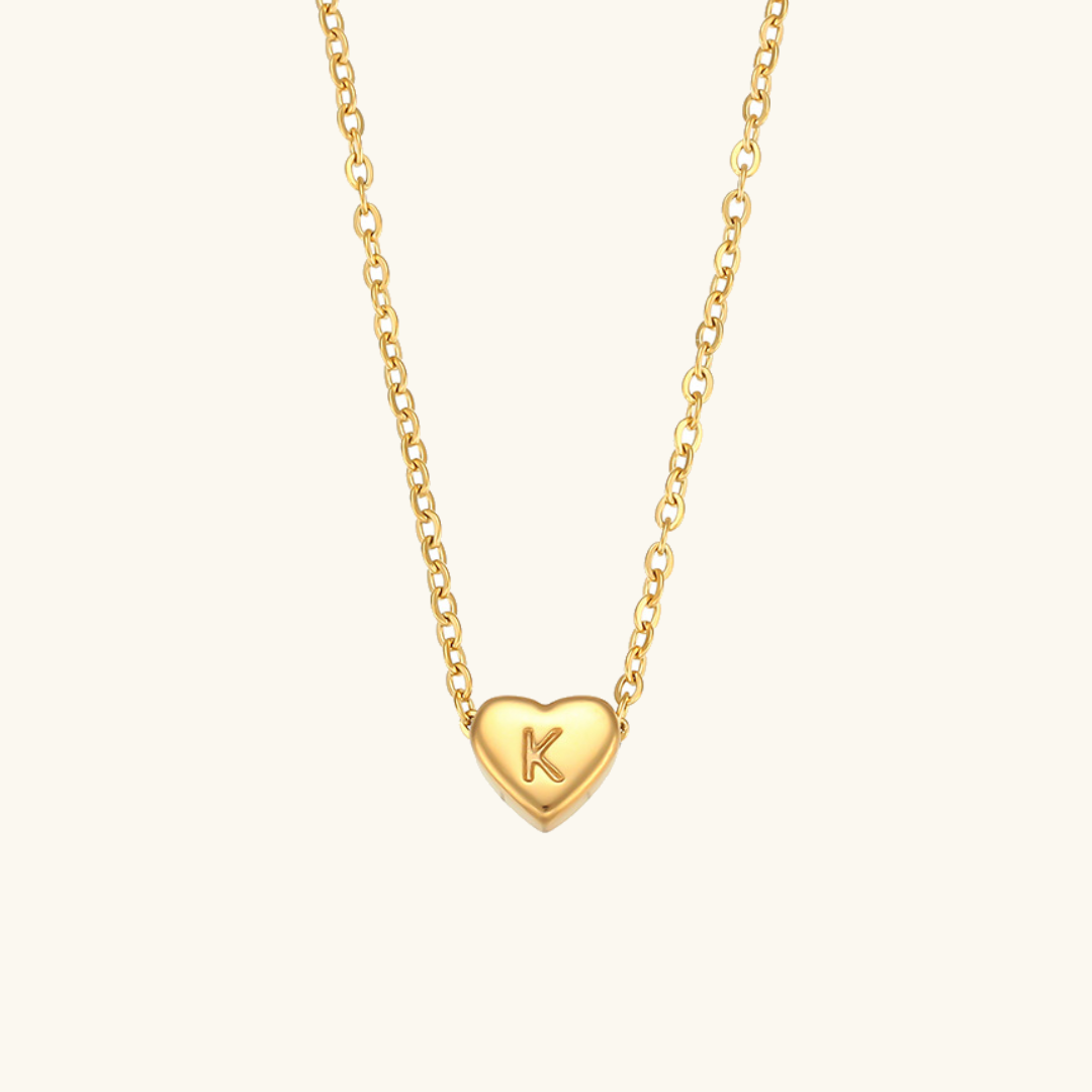 Juliette - Heart Initial Gold Necklace