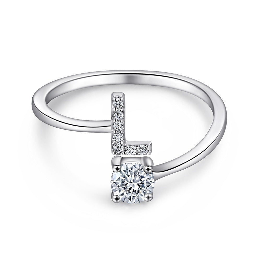 Personalized Initial Sterling Silver Ring