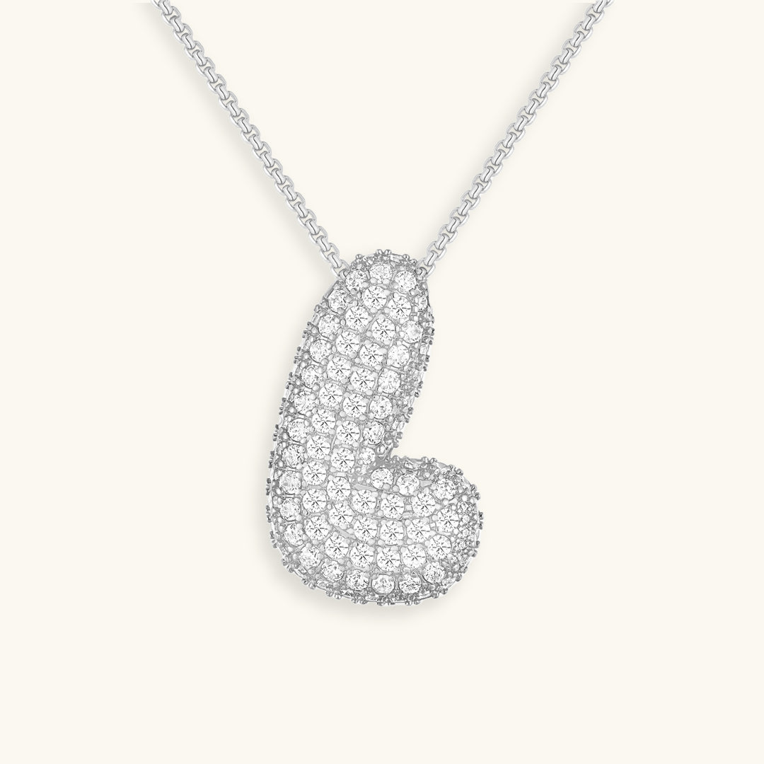 Esme - Bubble Initial Diamond Necklace