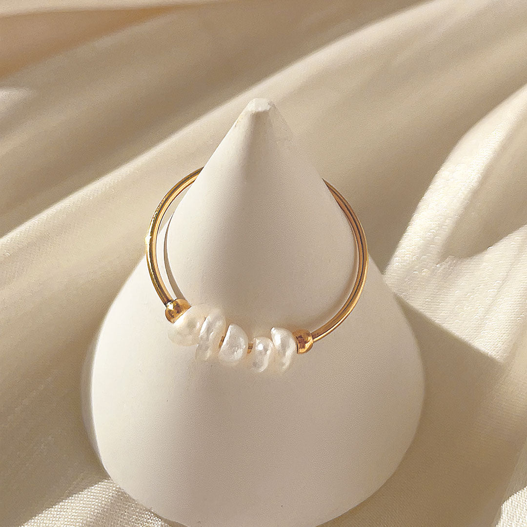 Magnolia - Freshwater Pearl Gold Ring