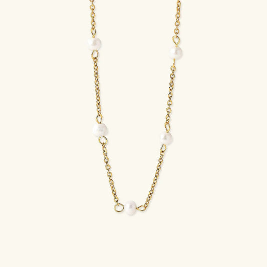 Pauline - Gold Pearl Necklace
