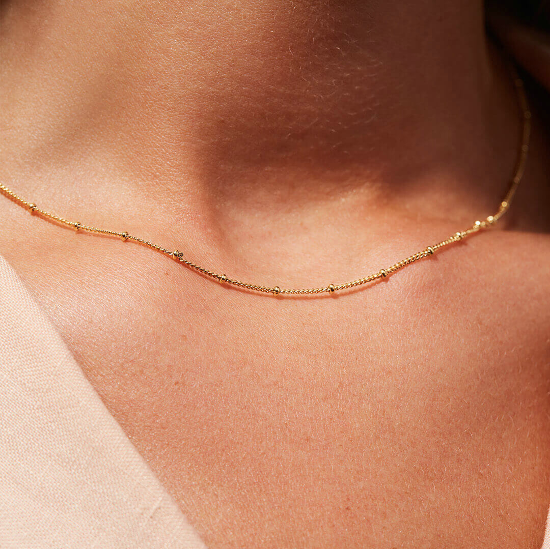 Ella - Gold Bead Chain Necklace