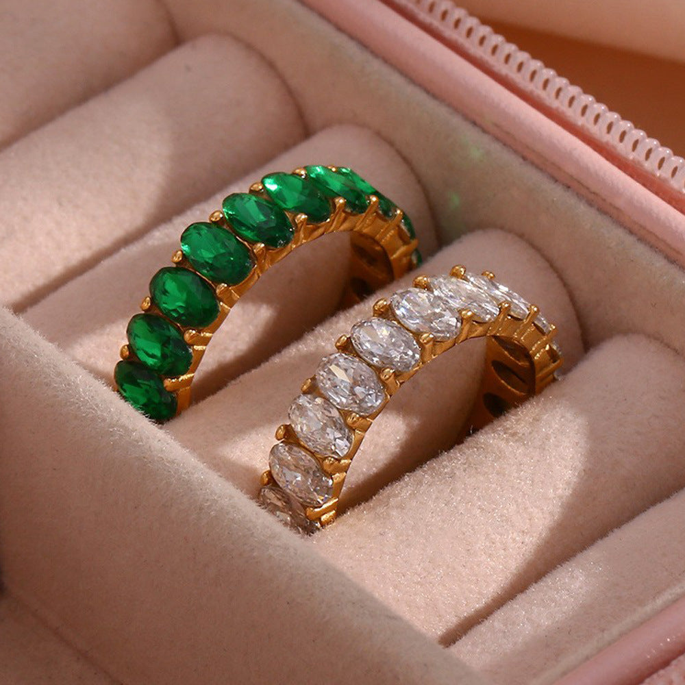 Eliza - Diamond Simulant Gold Ring