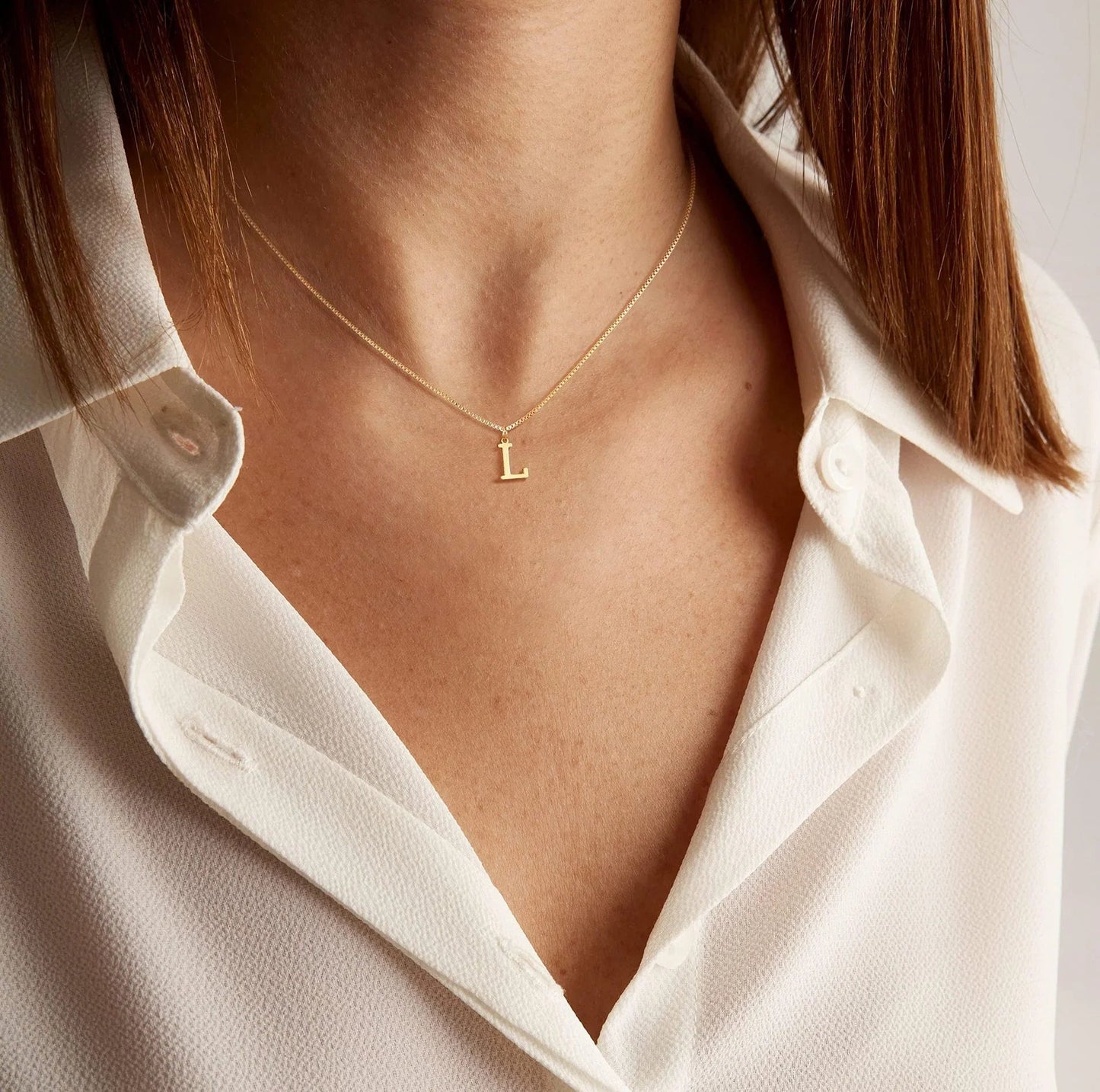 Karina - Letter Initial Gold Necklace