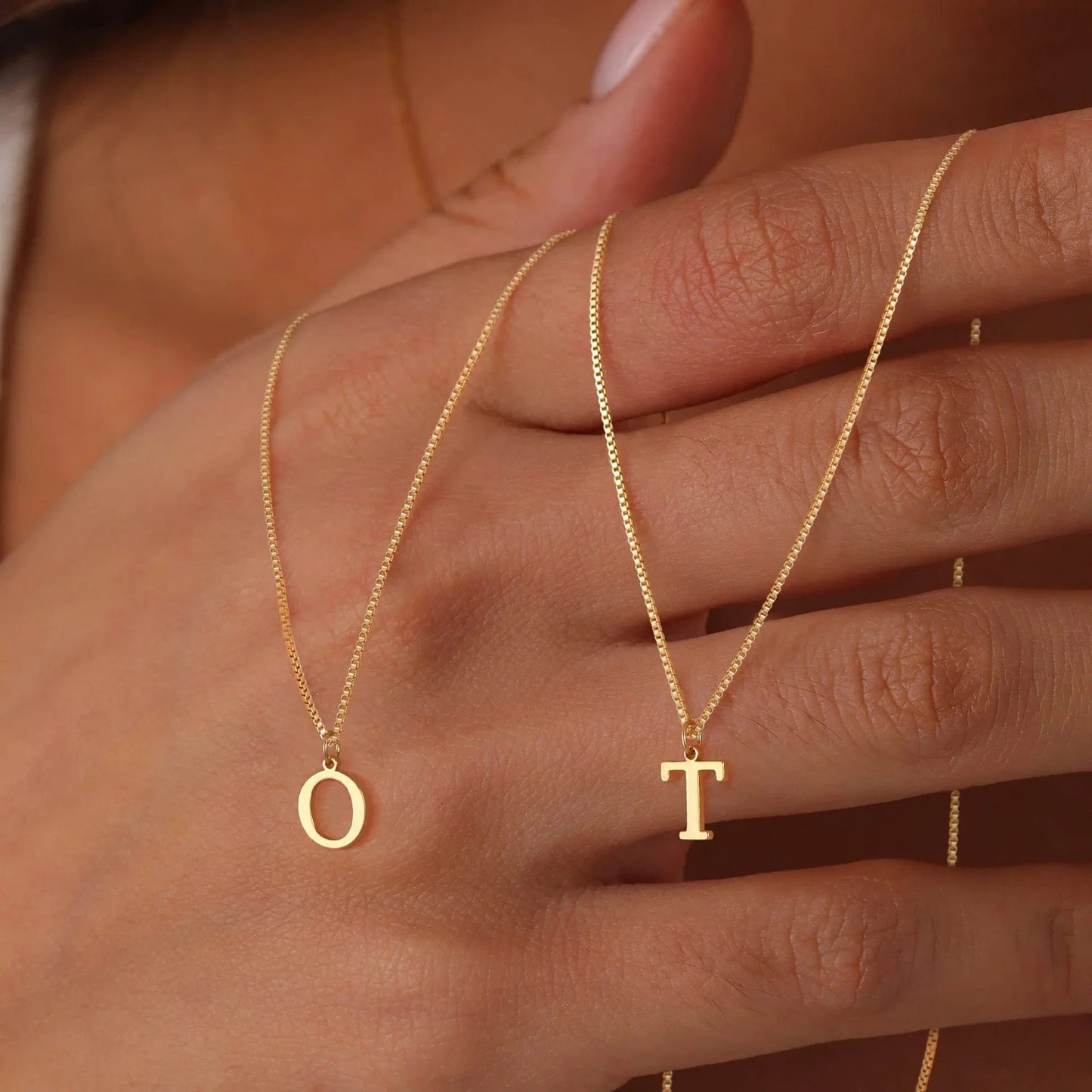 Karina - Letter Initial Gold Necklace