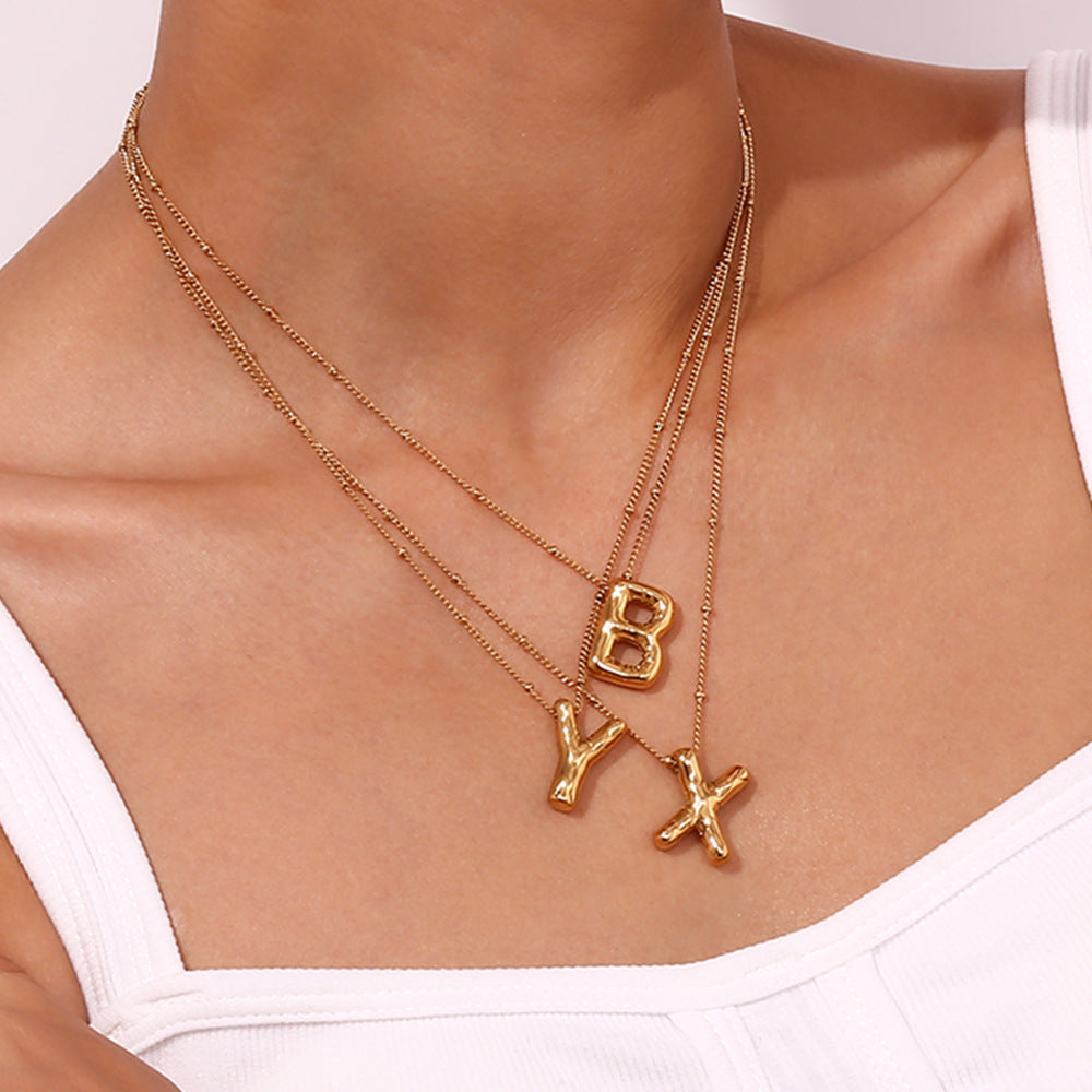 Arabella - Balloon Letter Initial Necklace