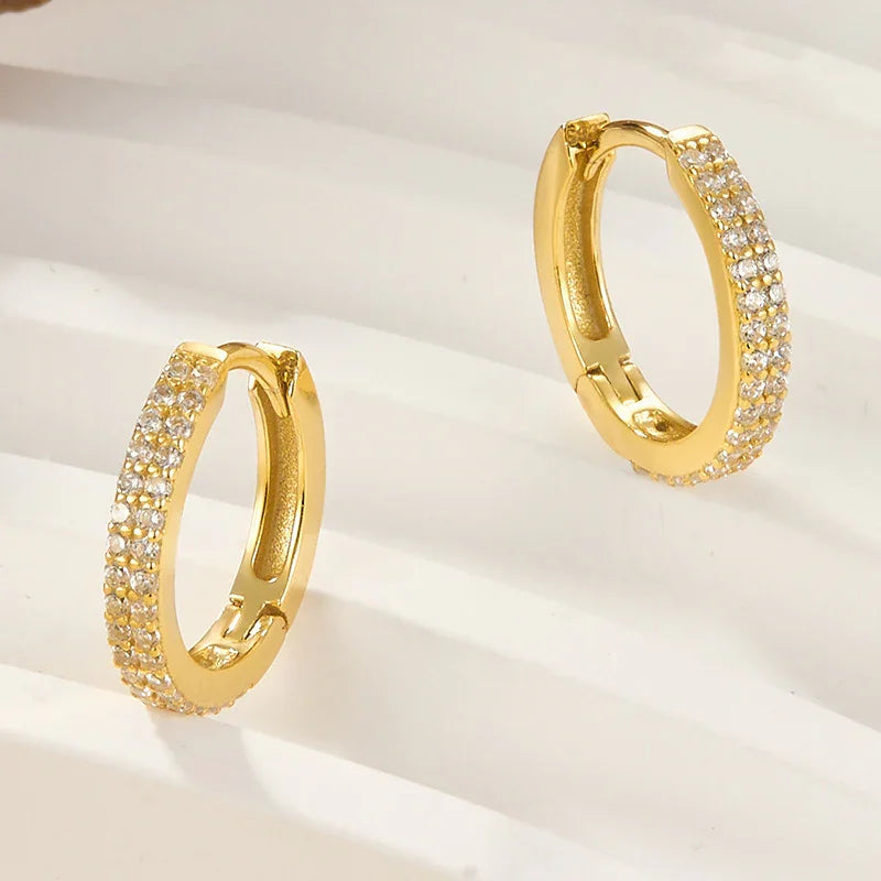 Gloria - Paved Hoop Earrings