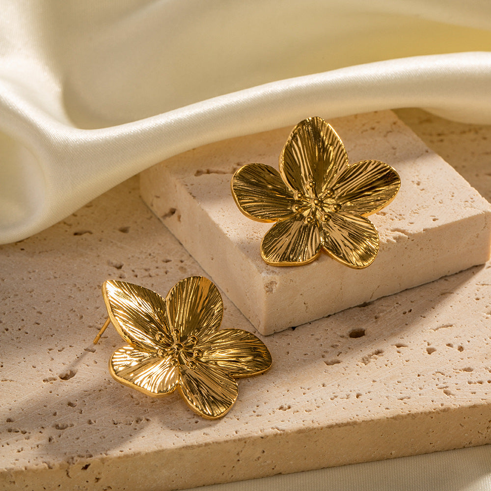 Brianna - Gold Flower Earrings