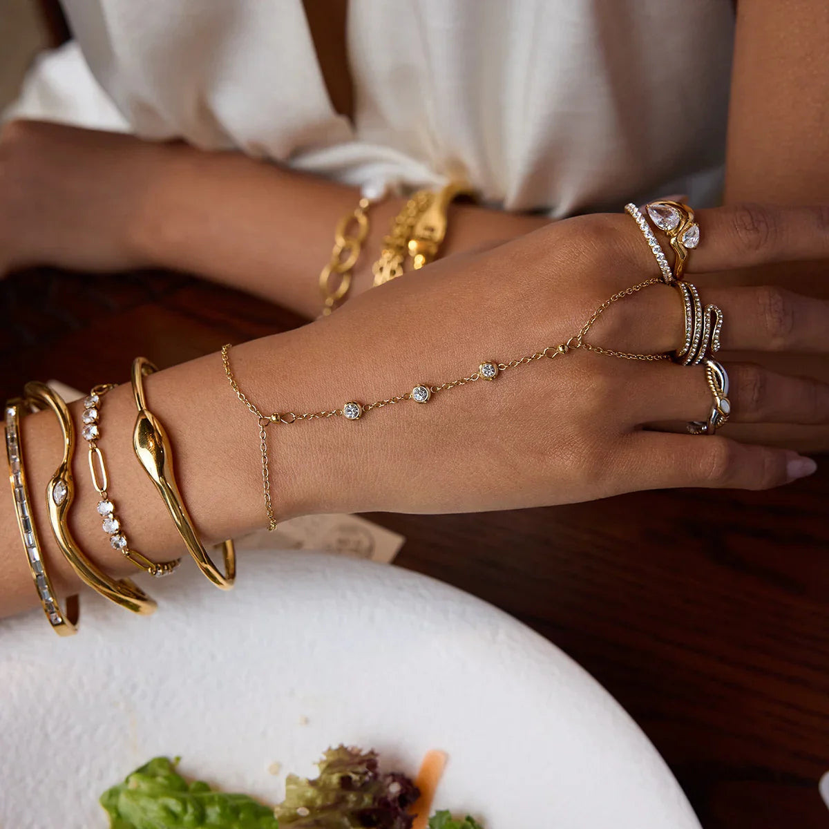 Orla - Gold Diamond Bangle