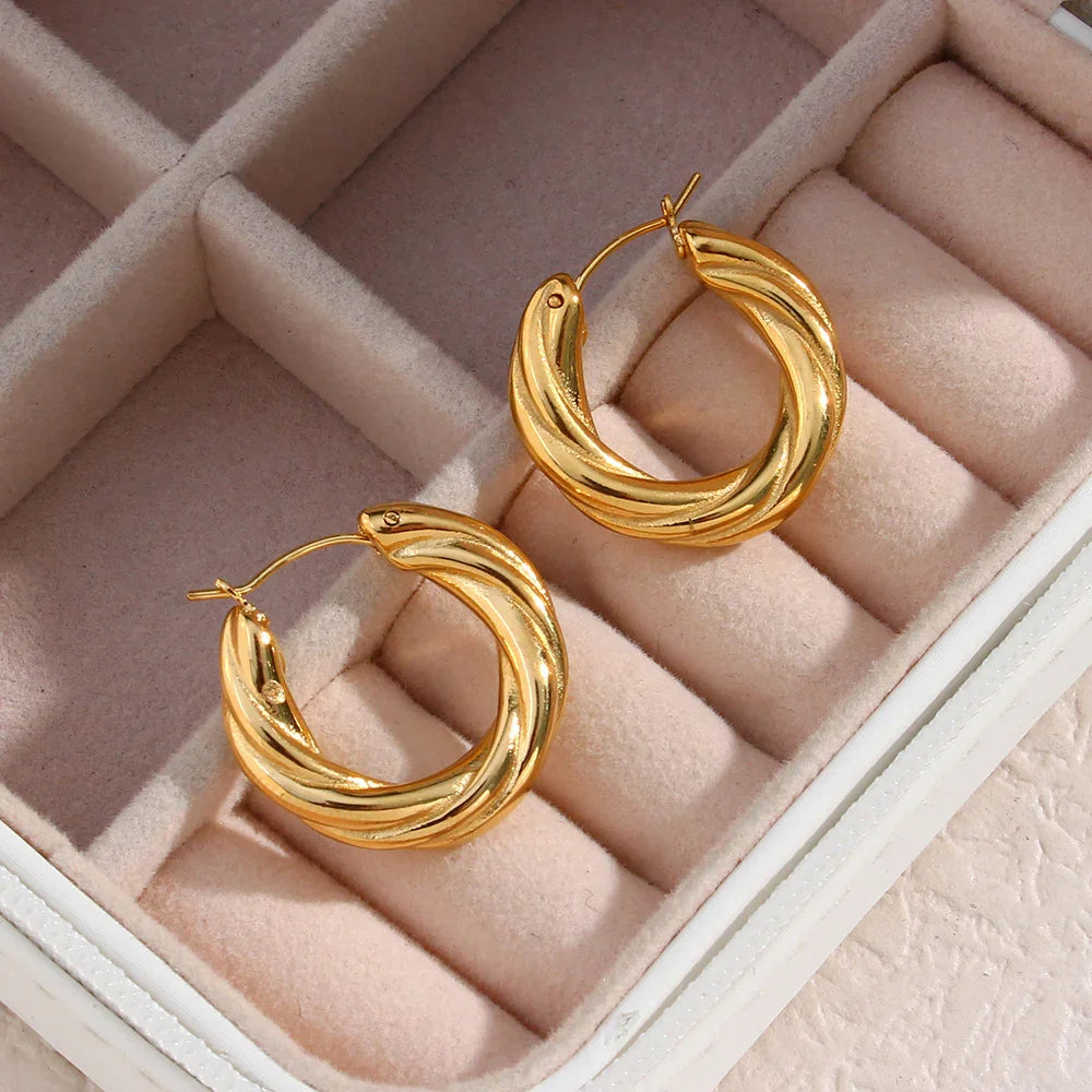 Viva- Twisted Hoop Earrings