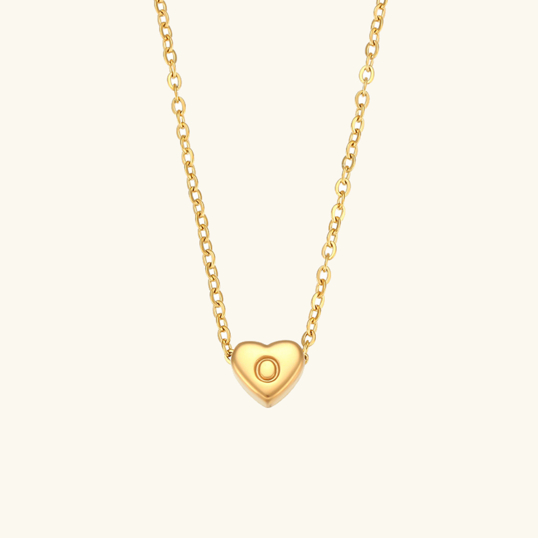 Juliette - Heart Initial Gold Necklace