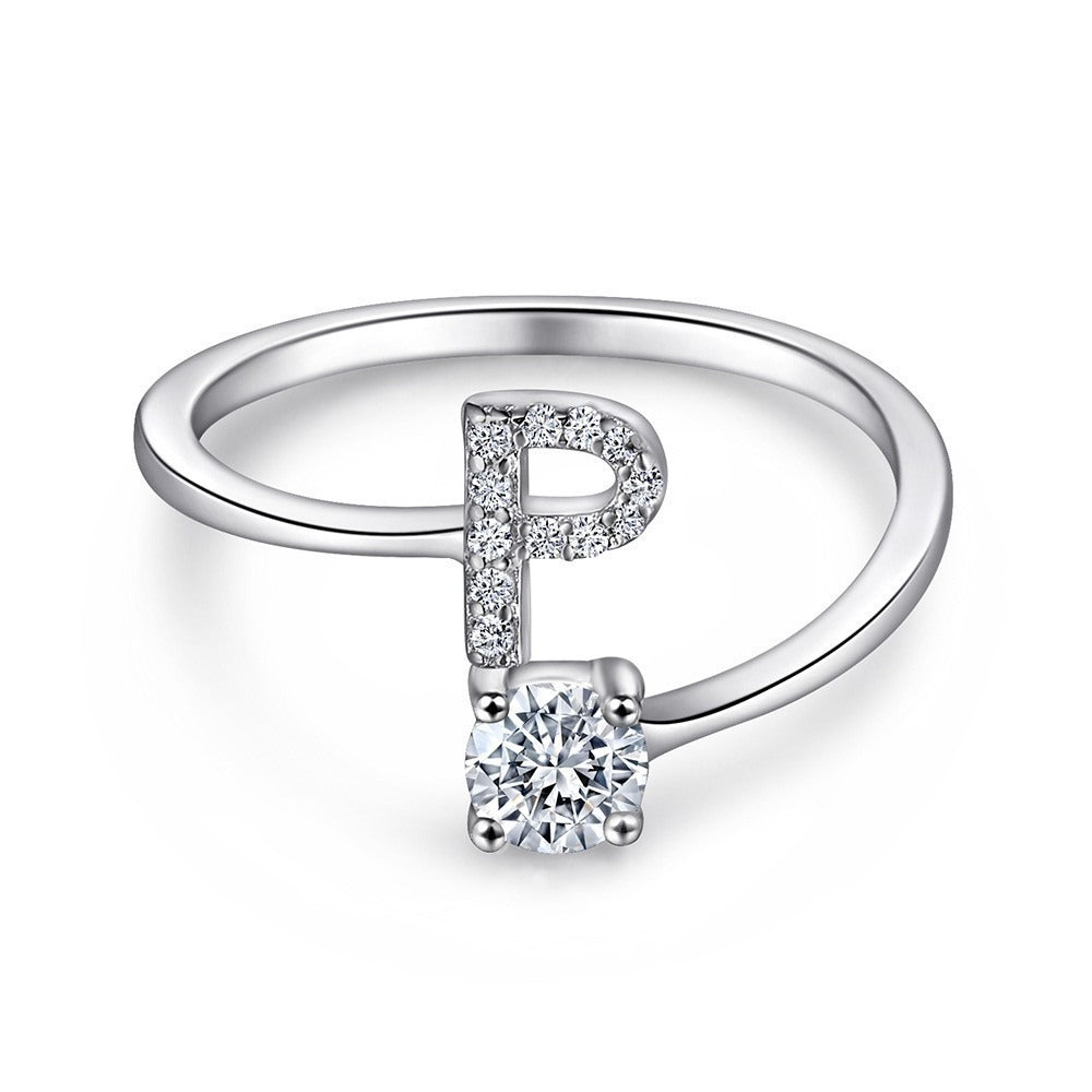 Personalized Initial Sterling Silver Ring