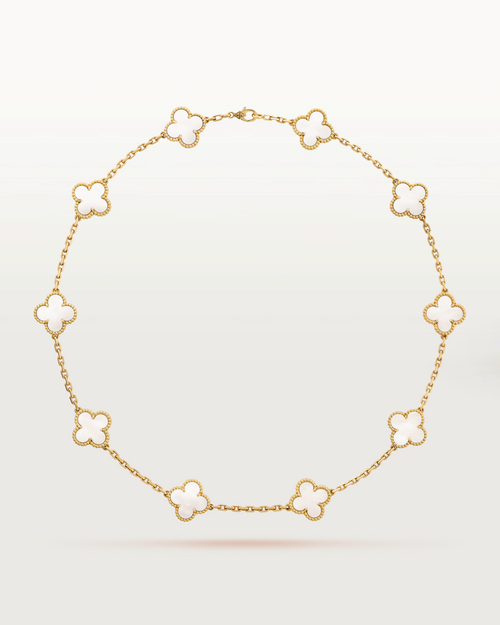 Cathy - Clover Necklace White