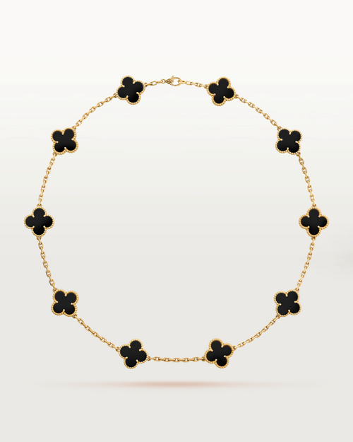 Cathy - Clover Necklace Black