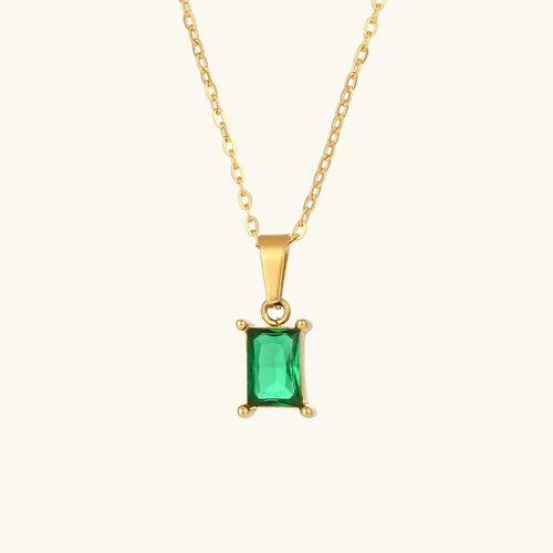 Maddie - Green Emerald  Necklace
